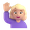 woman raising hand